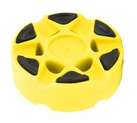 Hockey Puck Dense Texture Glossy Flat Easy Sliding Plastic Roller Hockey Puck for Daily Skating Training and Competition Use (Yellow)