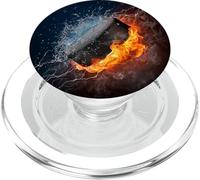 Hockey Puck Fire Water Zen Yin Yang Taoism Player Team PopSockets PopGrip for MagSafe