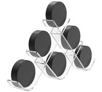 Hockey Puck Holder, 6 Slots Acrylic Hockey Puck Display Case, Clear Pucks Display Rack Autographed Sports Memorabilia Game Presents for Collector Friends