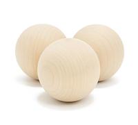 Hockey Revolution Swedish Stickhandling Balls 3-Pack - Hardwood No-Bounce Hockey & Floorball Training Equipment - for Floor Dribbling Skills 2 Inch Diameter