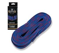 Hockey Skate Laces 84” 96” 108” 120” Black White Senior Junior Youth - Waxed & Cloth Ice Skate Laces - Durable Hockey Lace with Stay-Tight Fit for Enhanced On-Ice Performance(blue red, 84")