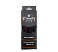 Hockey Skate Laces 84” 96” 108” 120” Black White Senior Junior Youth - Waxed & Cloth Ice Skate Laces - Durable Hockey Lace with Stay-Tight Fit for Enhanced On-Ice Performance(Black red, 108")