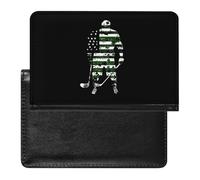 Hockey St Day Patricks Irish Flag with Shamrocks Printed Passport Holder Cover Leather Passport Wallet Slim Card Case for Travel
