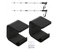 Hockey Stick Holder - 2pcs 4.3x4x3.3cm Acrylic Wall Mount Brackets Anti Scratch Pads | Horizontal Space Saving Display Rack, Sports Equipment Storage For Garage Locker Room Organization