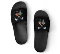 Hockey Sticks Crossed Christmas Presents Lightweight Shower Slippers Summer Non-Slip Sliders Sandals Comfortable House Shoes