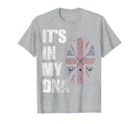Hockey Team Flag GB It's in My DNA Union Jack T-Shirt, Men, Heather Grey, Small
