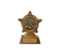 Hockey Trophy Award Premier Star Antique Gold 120mm Heavy Resin Free Engraving -troshow1-A