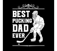 Hockey Typography Best pucking dad Ever Vinyl Wall Stickers 49.4x65.5cm Removable Without Leaving Glue White