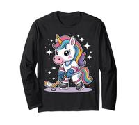 Hockey Unicorn Ice Hockey Cute Funny Girls Winter Sport Long Sleeve T-Shirt