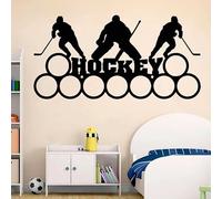Hockey Wall Decal Art Personalised Name Sport Kids Boys Bedroom Home Decor Ice Hockey Vinyl Sticker Stadium Mural 57x112cm