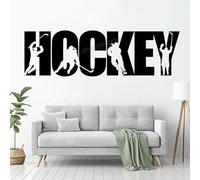 Hockey Wall Decal Teamplay Ice Sport SVG Washer Fan Hockey Stick Hockey Logo Wall Sticker for Room Decor Art Vinyl Decal 140x42cm