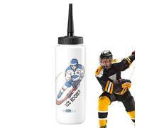 Hockey Water Bottle, 1L Leak Proof Ice Hockey Water Bottle, Portable Large Capacity Squeeze Bottles With Long Straw, Lightweight Drink Bottles, Refillable Cycling Water Bottles For Sports