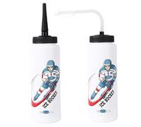 Hockey Water Bottle with Long Straw, 2PCS 1l Easy Squeeze Water Bottle, Leakproof Sports, with Straw for Football Hockey Lacrosse Kettle Bike Football