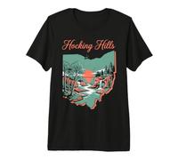 Hocking Hills Ohio Vintage Nature Landscape Design Premium T-Shirt