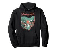 Hocking Hills Ohio Vintage Nature Landscape Design Pullover Hoodie