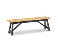 Hockley Dining Bench 1.4m - Black/Oak - Julian Bowen | TJ Hughes Oak