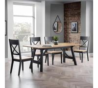 Hockley Dining Set - 190cm - 4 Seater - 4 Chairs - Oak