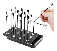 Hocklliy 12 Pcs Model Painting Stand Magnetic Spray Paint Clamping and Storage Box Flexible Spray Paint Holder Clips with Rubber Tips for Modeling, Memo Photo
