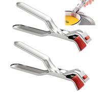 Hocklliy 2 Pcs Hot Plate Gripper,Stainless Steel Heat-Resistant Anti Scald Plate Gripper,Non-Slip Moving Bowls Pizza Pan with Food Out from Oven Microwave Air Fryer