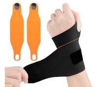 Hocklliy 2 Pcs Wrist Supports for Right/Left Hand Wrist Compression Support Ultrathin & Adjustable for Tennis Gym Sports Pain Relief One Size