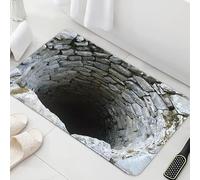 Hocklliy 3D Optical Illusion Rug,Endless Abyss Pattern HD Printed Non-Slip 3D Rugs Illusion,40x60cm Doormat for Door Entrance Bathroom Stairs Playroom Porch Decor