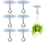 Hocklliy 6 Pcs Ceiling Hook Heavy Duty Ceiling Hook No-Drill Ceiling Hanging Hooks Outdoor Decoration Hooks for Hanging Plants Lanterns Wind Chimes Bird Feeders