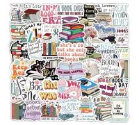 Hocklliy Book Stickers for Kindle,100 Pcs Reading Motivational Quote Sticker,Book Lovers Aesthetic Stickers Waterproof Vinyl Booktok Sticker for Water Bottles Laptops Scrapbook Skateboard Teens Adult