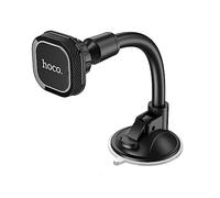 Hoco CA55 - Astute Series, Car Holder (Windshield), Suitable For Mobile Phones Within 4.5-7 inch, Compatible With iPhone Samsung Xiaomi Oppo Huawei - Black/Silver