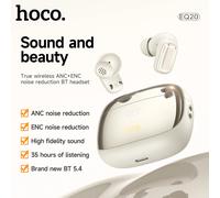 HOCO EQ20 Rhyme Wireless Noise Reduction Earphones- Milky White