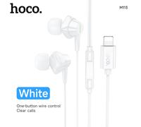 HOCO M113 Lightning Wired Earphones with Microphone - White
