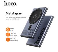 Hoco. Q32 PD20W 5000 mAh Wired and Wireless Magnetic Power Bank - Metal Grey