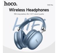 HOCO W35 Max Wireless HiFi Music Headphone 42mm Coil Speaker Candy Color Bluetooth 5.3 Sport Earphone Support AUX/TF Card Mode Sky Blue
