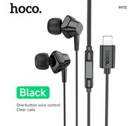HOCO Wired Earphone with Microphone with Lightning Plug - Black