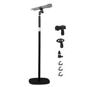 Hocoder Mic Stand Floor Microphone Stand with Heavy Weighted Base, Adjustable Height from 18" to 63", Singing Stand with Mic Holder, Cable Clips