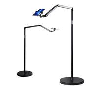 Hocoder Phone Floor Stand for Recording Cell Phone Holder for Bed, Adjustable Tall Stand with Ultra-Long Extension Arm, 360° Swivel, Compatible with iPhone Samsung and More