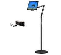 Hocoder Tablet Stand for iPad Floor Phone Stand for Bed, Meeting, Vlogging, Compatible with Kindle, Galaxy Tab, Adjustable Height, Tablet Holder with Ultra-Long Extension Arm, 360° Swivel