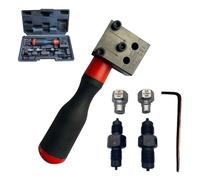Hocomay Brake Pipe Flaring Tool, 3/16" SAE and 1/4" SAE, 45° Handheld Double Brake Flaring Tool Kit with Wrench, Pipe Expansion Tool for Vehicle Brake Systems