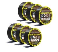 Hocomay Deck Joist Tape, 6 Rolls Butyl Tape, 5cm x 15m, Self-Adhesive, Waterproof Weather Resistance Flashing Tapes for Decking, Repairing, Seal Protect Beams, Wood Joists