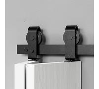 HOCONNIE 3.5FT/107cm Bi-Folding Sliding Barn Door Hardware Kit Barn Door Kit Sliding Door Track for 2 Closet Door