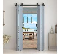 HOCONNIE 9FT/274cm Bi-Folding Sliding Barn Door Hardware Kit Barn Door Kit Sliding Door Track for 4 Closet Door