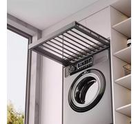 Hoconnie Hidden Pull Out Trousers Rack Extendable Hidden Pull Out Drying Rack Space Saving above Washing Machine Wardrobe (Grey, Soft-Close,D440,W560-610)