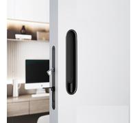 Hoconnie Pocket Door Handle Lock with Edge Pull, Privacy Sliding Door Lock, Recessed Sliding Door Hardware for 1 1/2‘’- 1015/16‘’ Thickness Door (Matte Black)