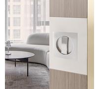 Hoconnie Pocket Door Lock Privacy Pocket Door Handle Sliding Door Lock Invisible Recessed Door Handle 66mm No Key (Silver, Square)