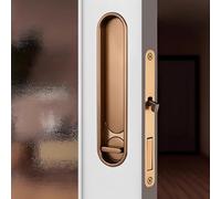 Hoconnie Recessed Pocket Door Handle Sliding Door Lock and Pull Invisible Pocket Door Lock Hidden Edge Pull Mortise Lock 154mm (Copper)