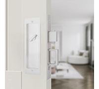 HOCONNIE Recessed Pocket Door Handle with Key Sliding Door Lock and Pull Invisible Pocket Door Lock Hidden Edge Pull Mortise Lock 190mm (Silver)