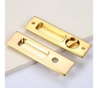 Hoconnie Sliding Door Handle Pocket Door Lock Recessed Door Handle Invisible Sliding Door Lock 160mm No Key (Gold)