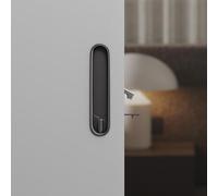 Hoconnie Sliding Door Lock and Pull Recessed Pocket Door Handle Invisible Door Lock Hidden Edge Pull 154mm (Black, for 35-45mm Door)