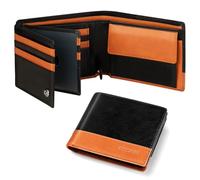 HOCRES® Wallets for Mens Muti-Functional RFID Blocking Leather Slim Wallet with 15 Credit Card Holders, 2 Banknote Compartments & 2 ID Window Minimalist Wallets Men with Gift Box
