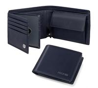 HOCRES® Wallets for Mens Muti-Functional RFID Blocking Leather Slim Wallet with 15 Credit Card Holders, 2 Banknote Compartments & 2 ID Window Minimalist Wallets Men with Gift Box