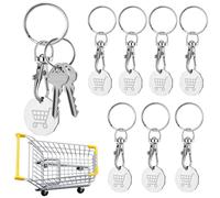HOCUCHELAND 7 Pack Trolley and Locker Coin, UK Pound Token Keyring for Shopping Trolleys and Gym Lockers, Durable Metal Shopping Token with Key Clip, Ideal for Locker and Trolley Use